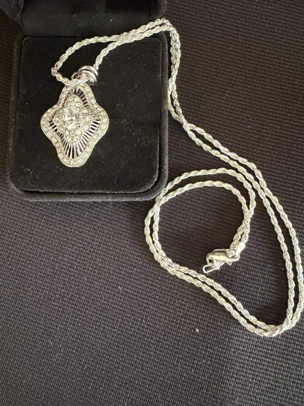 .925 Silver Rope Chain with Pendent 24" Long